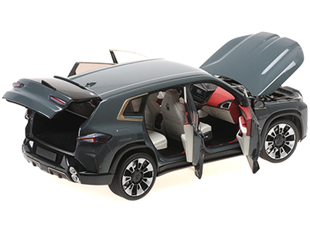 2023 BMW XM Dark Green Metallic with Gold Stripes 1/18 Diecast Model Car by Minichamps