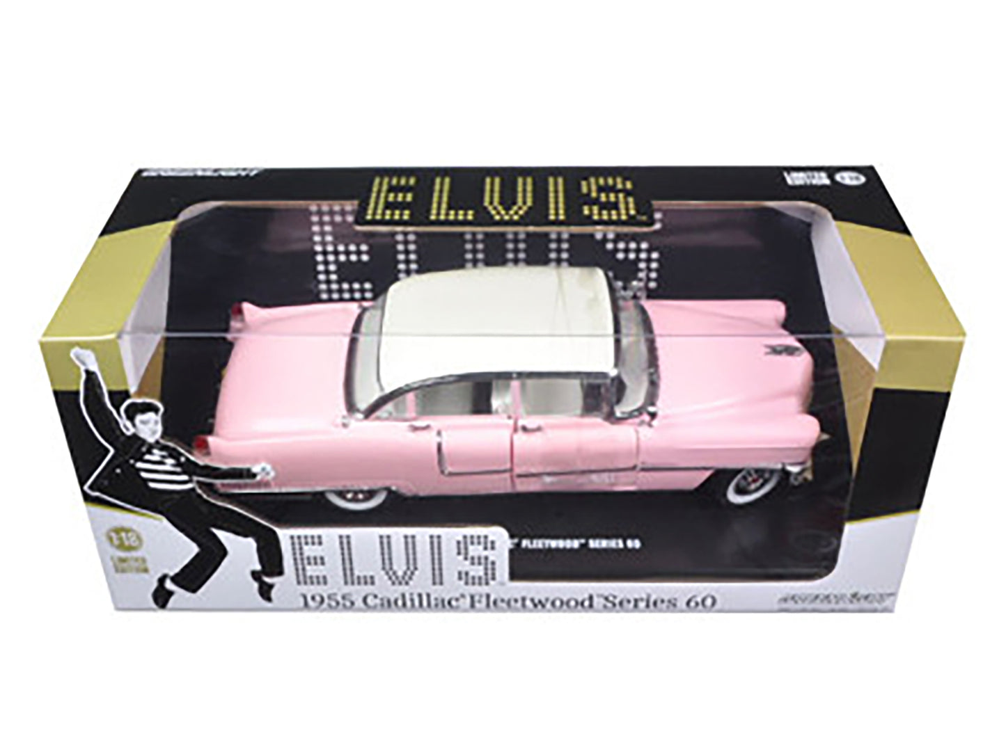 1955 Pink Cadillac Fleetwood Series 60 Special "Elvis Presley" 1/18 Diecast Model Car by Greenlight