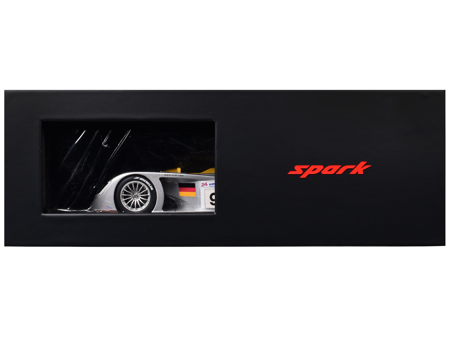 Audi R8 #9 Laurent Aiello - Allan McNish - Stephane Ortelli "Audi Sport Team Joest" 2nd Place "24 Hours of Le Mans" (2000) with Acrylic Display Case 1/18 Model Car by Spark