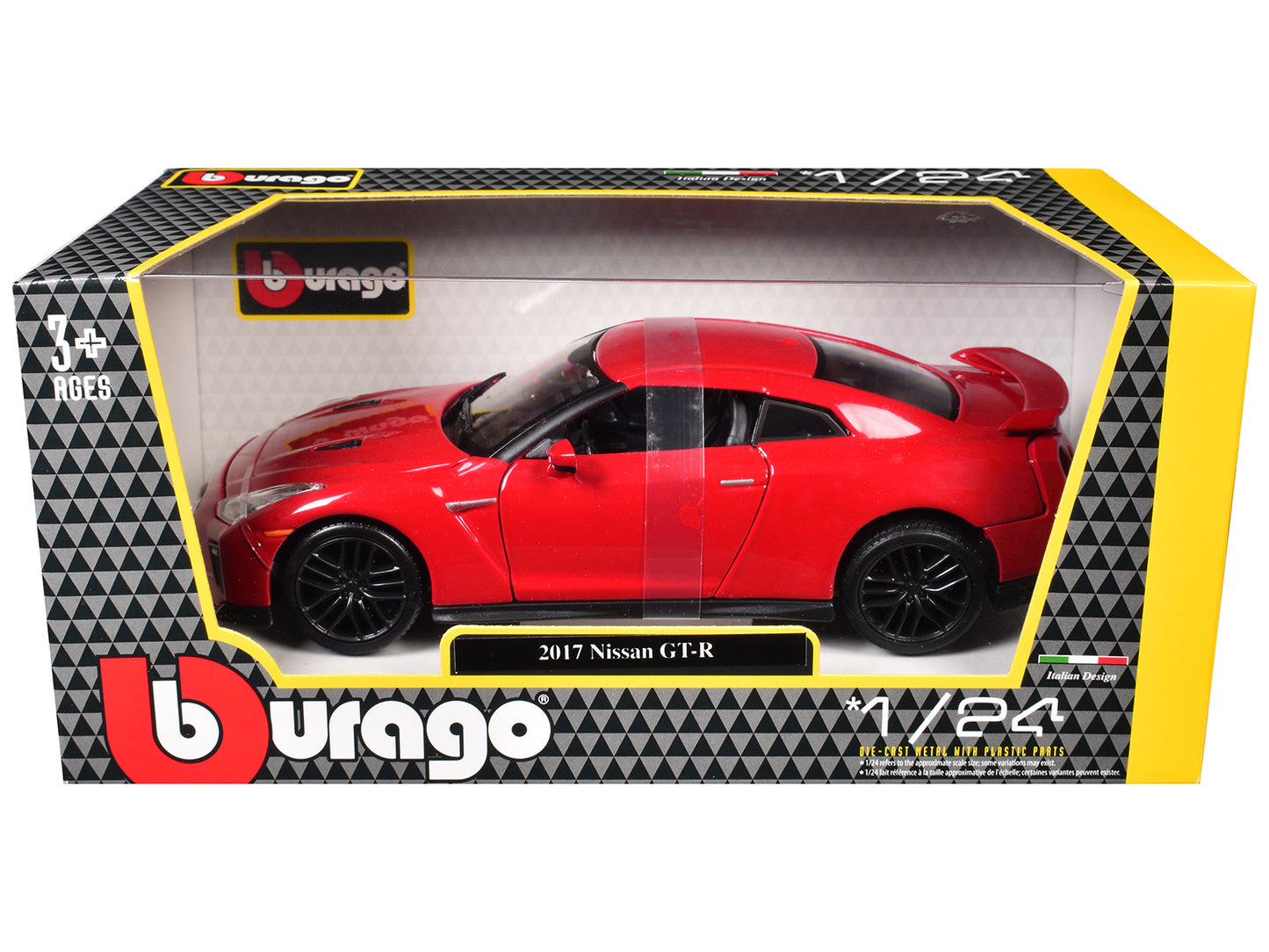 2017 Nissan GT-R R35 Red 1/24 Diecast Car Model by BBurago