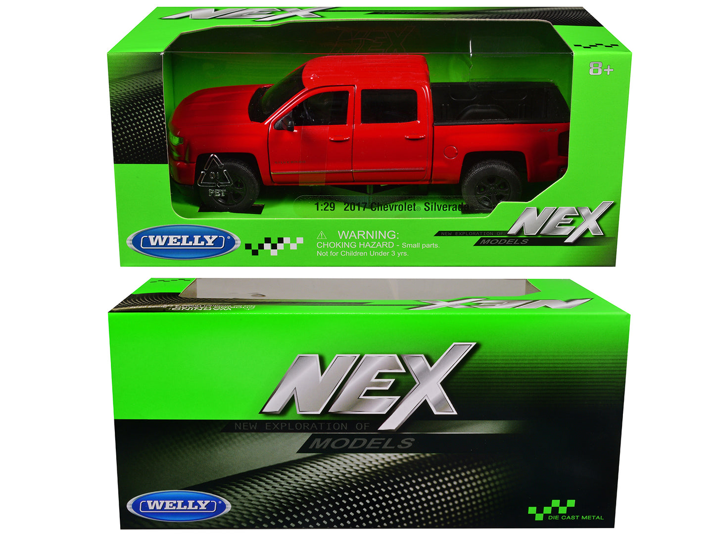 2017 Chevrolet Silverado Pickup Truck Red "NEX Models" Series 1/29 Diecast Model Car by Welly