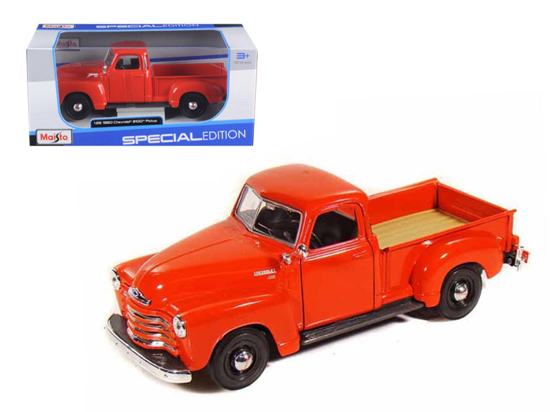 1950 Chevrolet 3100 Pickup Truck Omaha Orange 1/25 Diecast Model Car by Maisto