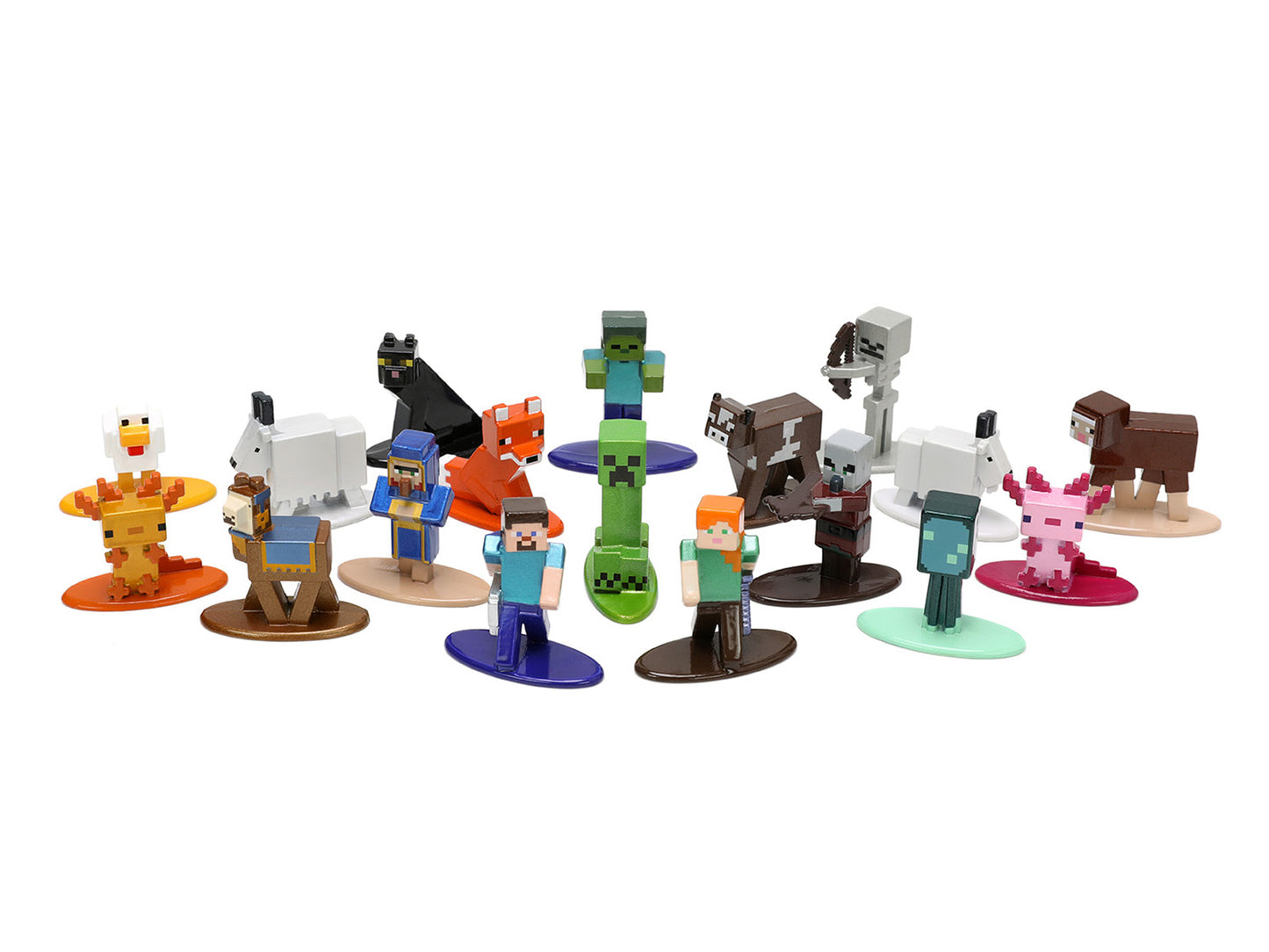 "Minecraft: Caves & Cliffs" Set of 18 Diecast Figures "Nano Metalfigs" Series Diecast Models by Jada