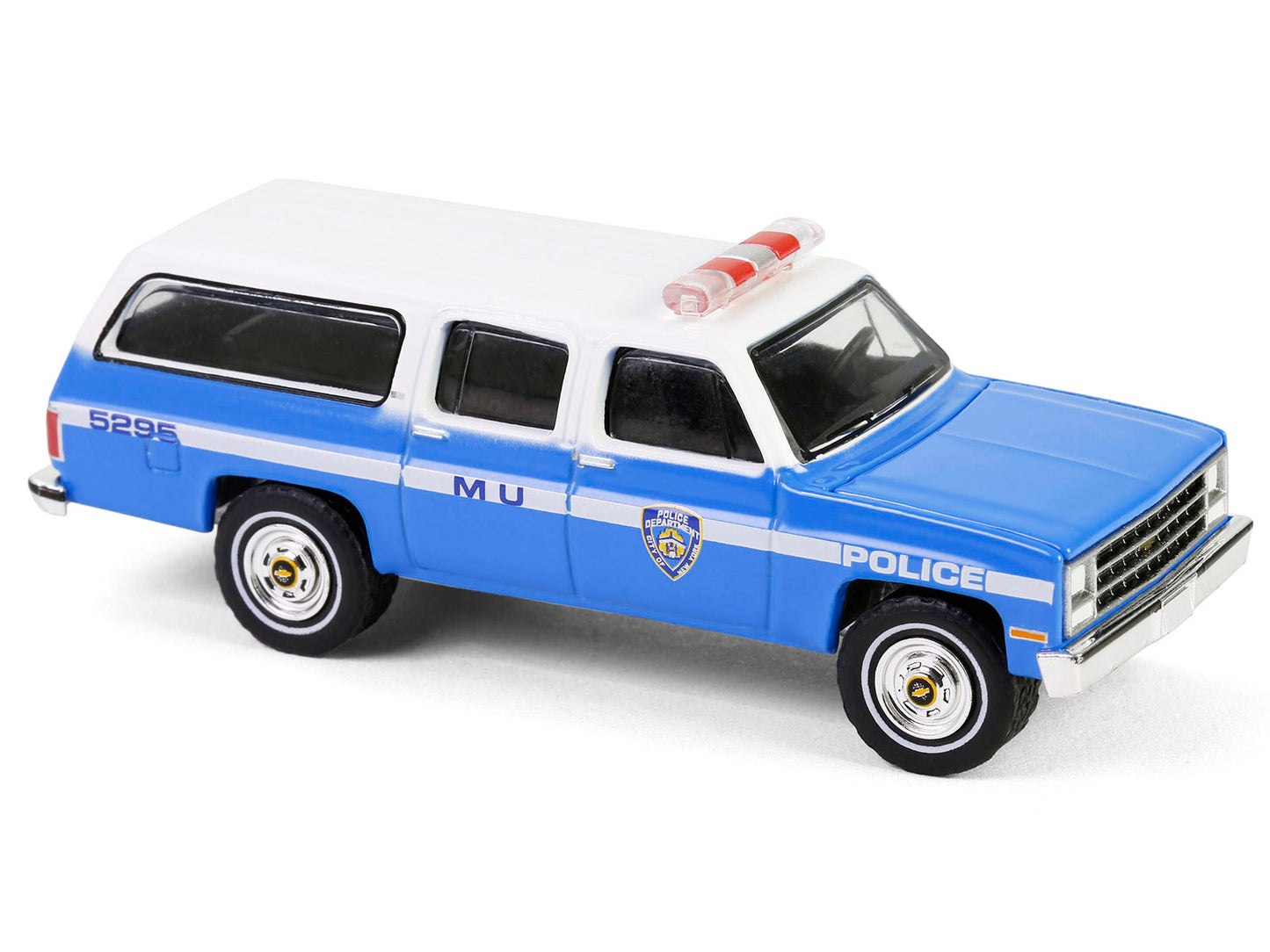 1990 Chevrolet Suburban K2500 Scottsdale "NYPD (New York City Police Department)" Blue with White Top "Hot Pursuit" Series 46 1/64 Diecast Model Car by Greenlight