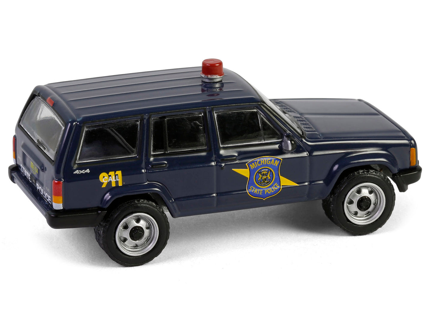 2001 Jeep Cherokee "Michigan State Police" Dark Blue "Hot Pursuit" Series 46 1/64 Diecast Model Car by Greenlight