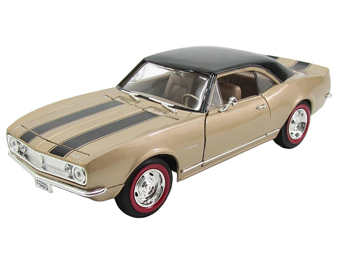 1967 Chevrolet Camaro Z/28 Gold with Black Stripes 1/18 Diecast Model Car by Road Signature