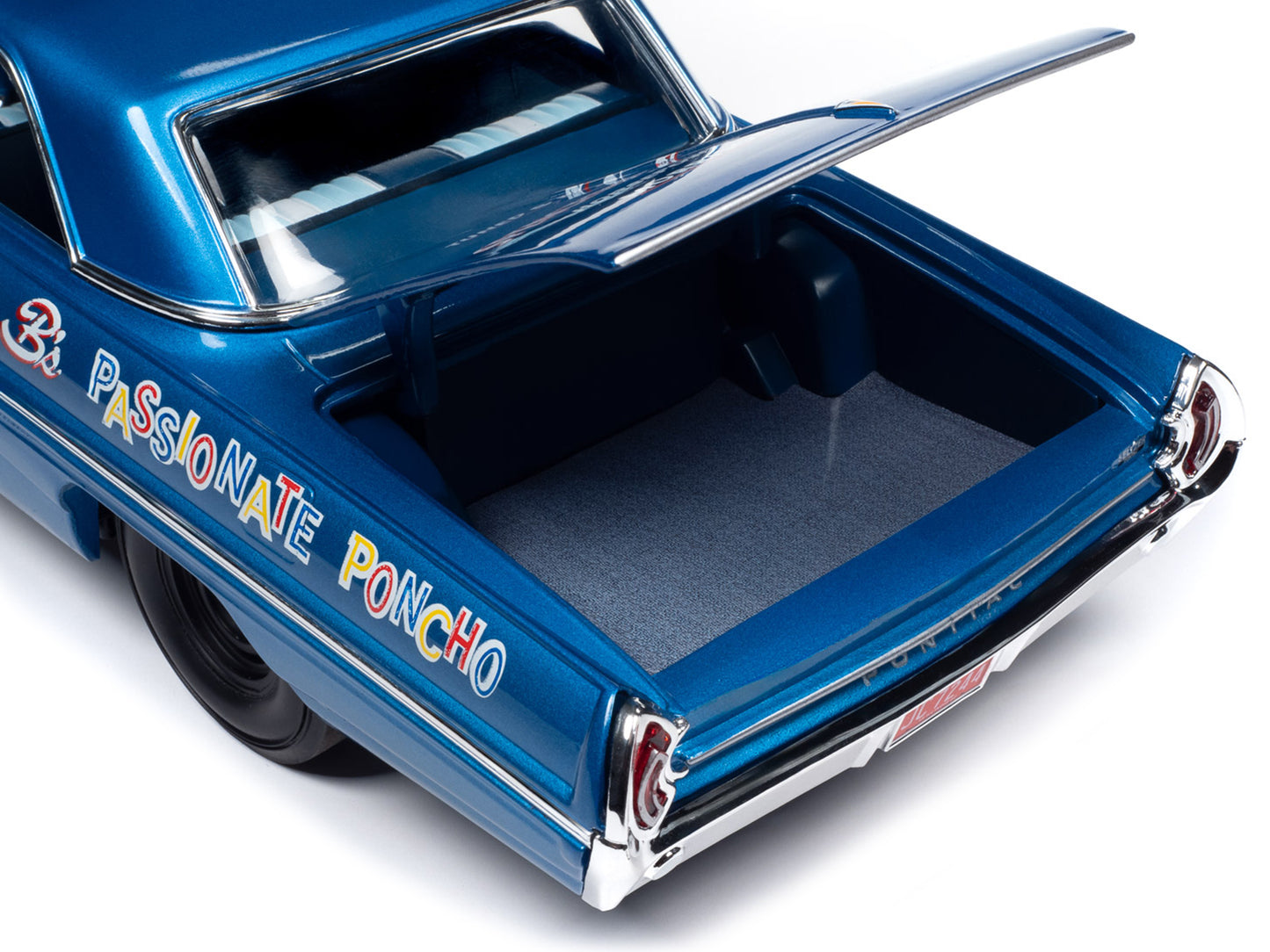1962 Pontiac Catalina "Arnie Beswick - Mr. B's Passionate Poncho" Ensign Blue Metallic with Blue and White Interior "Legends of the Quarter Mile" Series 1/18 Diecast Model Car by Auto World