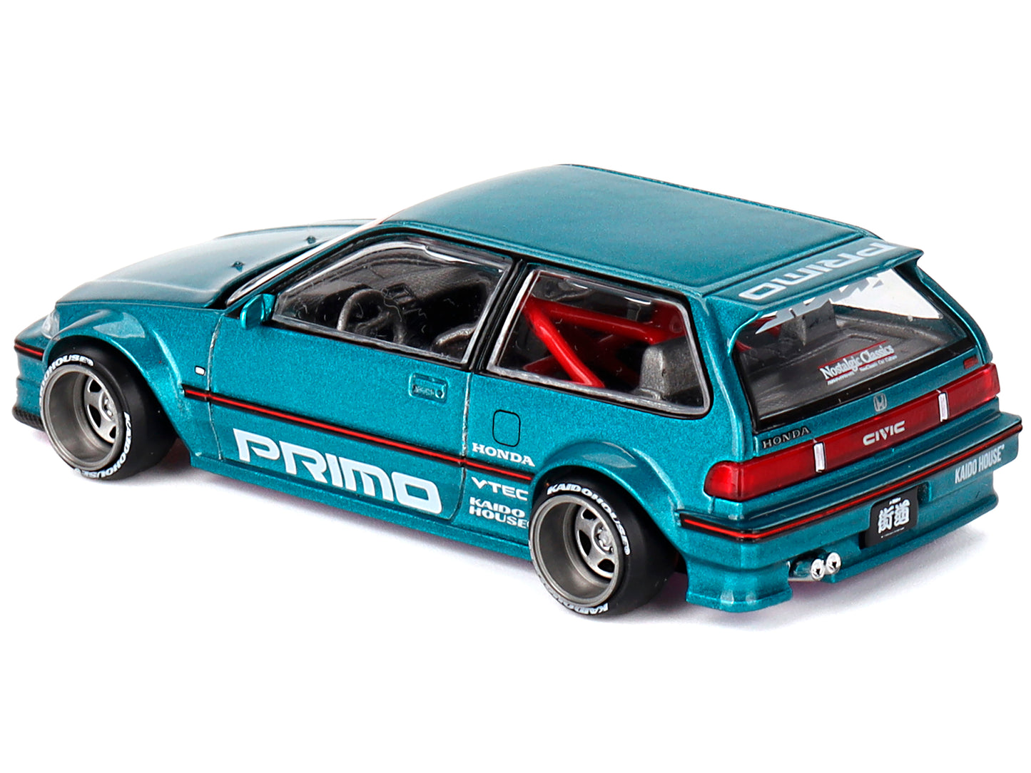 Honda Civic (EF) Kaido Works V1 Blue Metallic (Designed by Jun Imai) "Kaido House" Special 1/64 Diecast Model Car by Mini GT