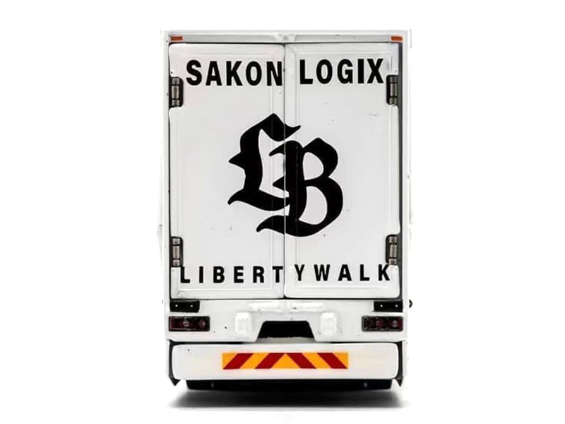Mitsubishi Fuso Super Great Transporter RHD (Right Hand Drive) "Liberty Walk LB-Trucks" White with Graphics 1/64 Diecast Model by GCD