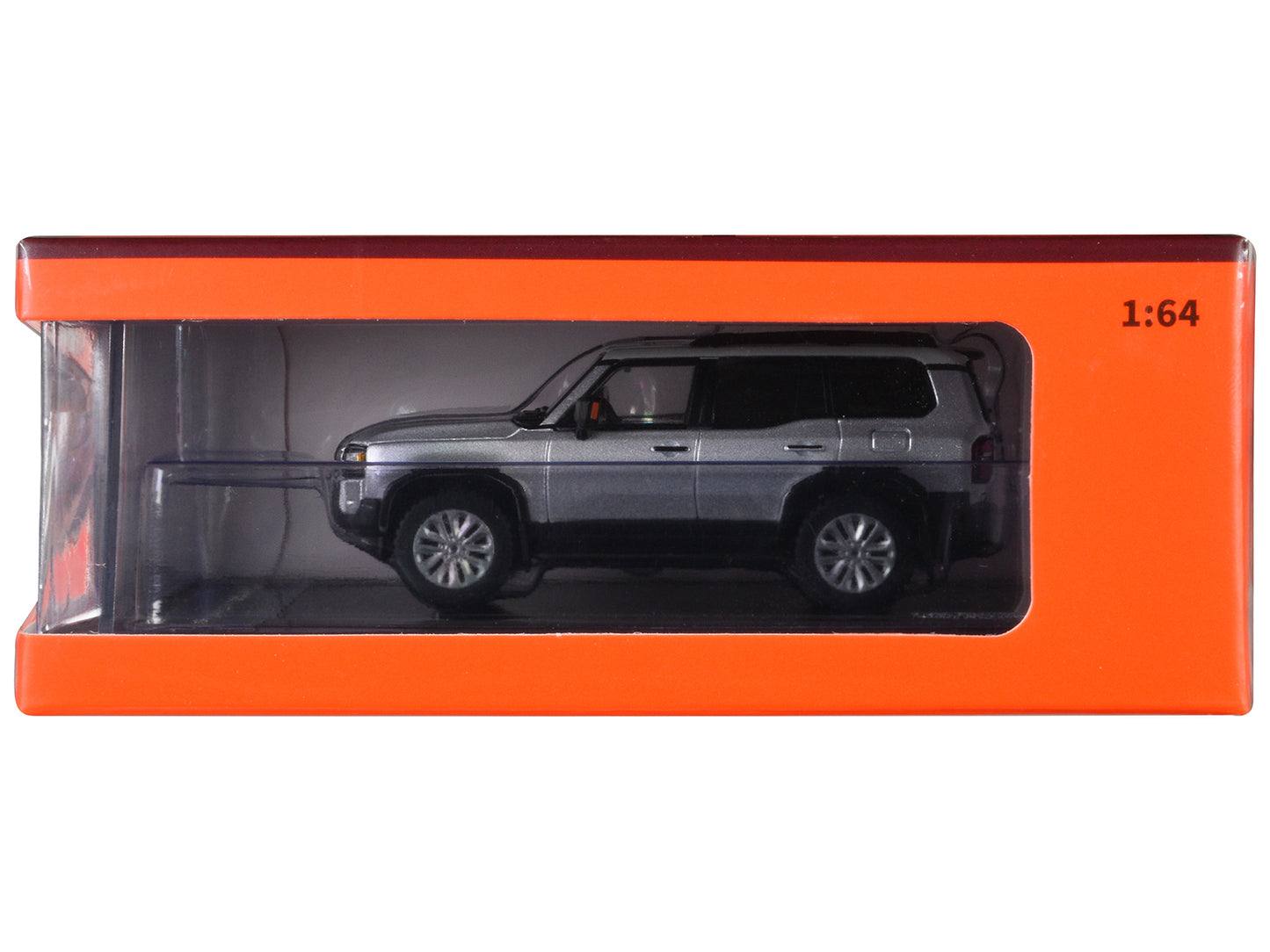 Toyota Land Cruiser Prado 250 Silver Metallic with White Top 1/64 Diecast Model Car by GCD