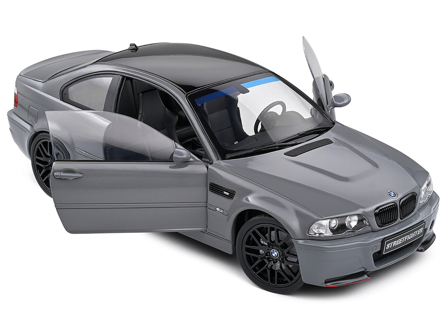 2000 BMW E46 M3 "Streetfighter" Nardo Gray with Black Top 1/18 Diecast Model Car by Solido
