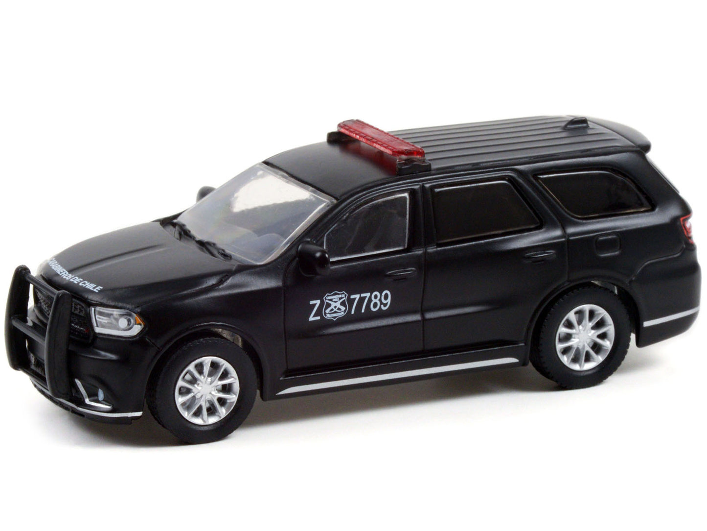 2018 Dodge Durango Police Car Matt Black "Carabineros de Chile" "Hobby Exclusive" 1/64 Diecast Model Car by Greenlight