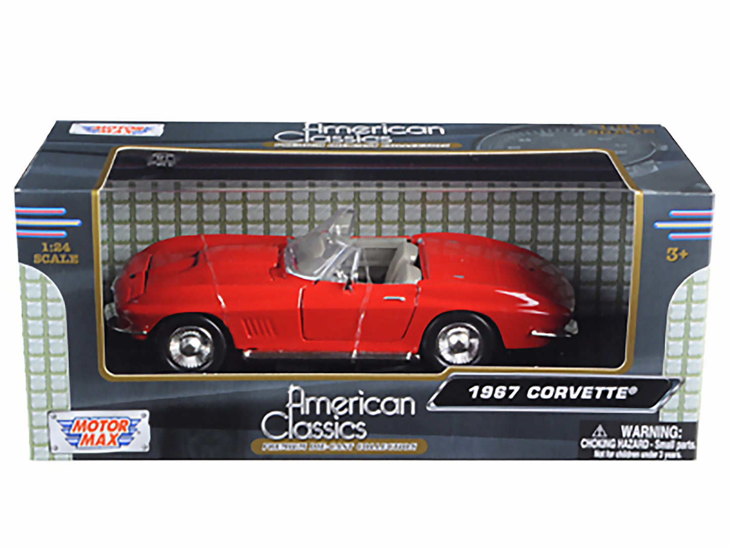1967 Chevrolet Corvette Convertible Red 1/24 Diecast Model Car by Motormax