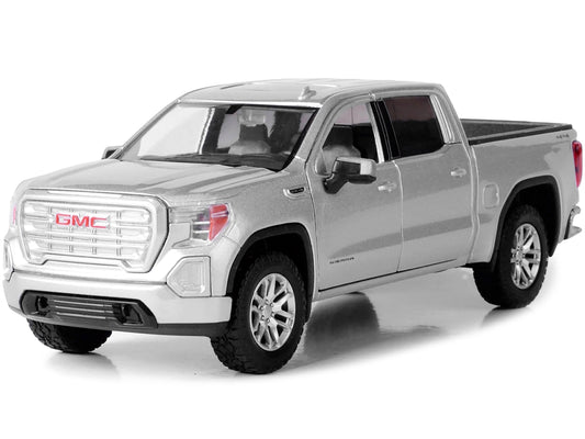 2019 GMC Sierra 1500 SLT Crew Cab Pickup Truck Silver Metallic 1/24-1/27 Diecast Model Car by Motormax