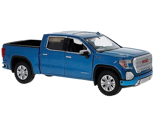 2019 GMC Sierra 1500 Denali Crew Cab Pickup Truck Blue Metallic 1/24-1/27 Diecast Model Car by Motormax
