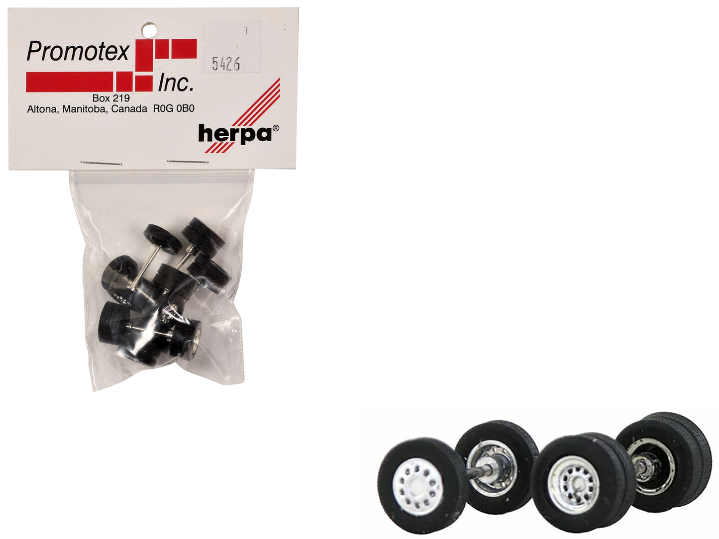Chrome Wheel Sets (2 Front and 4 Rear) 1/87 (HO) Plastic Model by Promotex