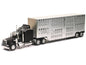 Kenworth W900 Truck Black with Pot Belly Livestock Chrome "Long Haul Truckers" Series 1/32 Diecast Model by New Ray