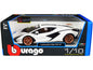 Lamborghini Sian FKP 37 White with Copper Wheels 1/18 Diecast Model Car by Bburago