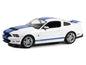 2011 Shelby GT500 Performance White with Grabber Blue Stripes 1/18 Diecast Model Car by Greenlight