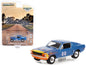 1968 Ford Mustang GT Fastback #00 Blue Metallic with Flames Graphics "Hobby Exclusive" Series 1/64 Diecast Model Car by Greenlight