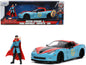 2006 Chevrolet Corvette Z06 Red and Blue with Doctor Strange Diecast Figurine "Avengers" "Marvel" Series "Hollywood Rides" 1/24 Diecast Model Car by Jada