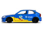 1997 Honda Civic Type R Blue Metallic with Graphics "Sonic the Hedgehog" (1991) Video Game "Hollywood Rides" Series 1/32 Diecast Model Car by Jada