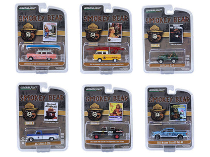 "Smokey Bear" Set of 6 Cars Series 4 1/64 Diecast Model Cars by Greenlight