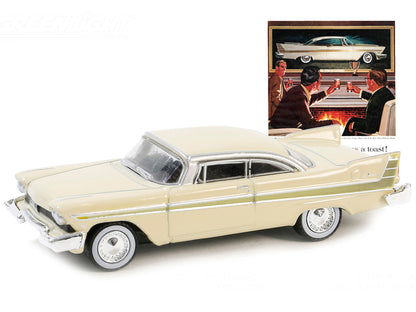 1957 Plymouth Fury Beige with Gold Metallic Stripes "Vintage Ad Cars" Series 10 1/64 Diecast Model Car by Greenlight