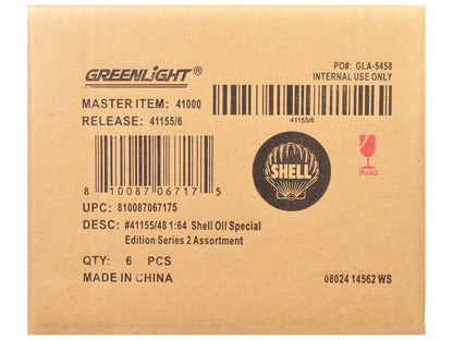 "Shell Oil Special Edition" Series 2 Set of 6 pieces 1/64 Diecast Model Cars by Greenlight