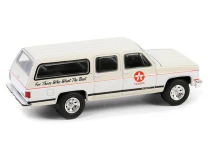 1990 Chevrolet Suburban "Texaco" Cream and White "Texaco Special Edition" Series 1 1/64 Diecast Model Car by Greenlight