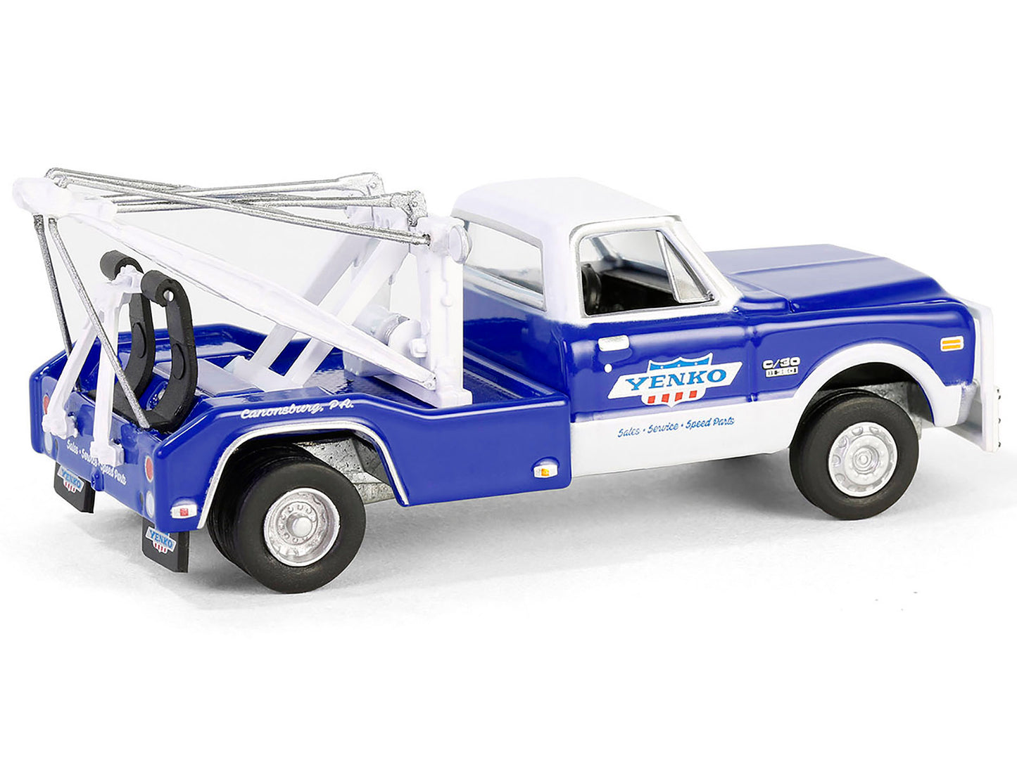 1969 Chevrolet C30 Dually Wrecker Tow Truck "Yenko" Blue with White Top "Dually Drivers" Series 15 1/64 Diecast Model Car by Greenlight