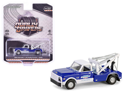 1969 Chevrolet C30 Dually Wrecker Tow Truck "Yenko" Blue with White Top "Dually Drivers" Series 15 1/64 Diecast Model Car by Greenlight