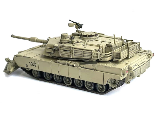 United States M1A2 SEP (System Enhancement Package) Abrams Tank with Mine Plow (Travel Mode) #132 "Absolute Death United States Army" Desert Sand "NEO Dragon Armor" Series 1/72 Plastic Model by Dragon Models