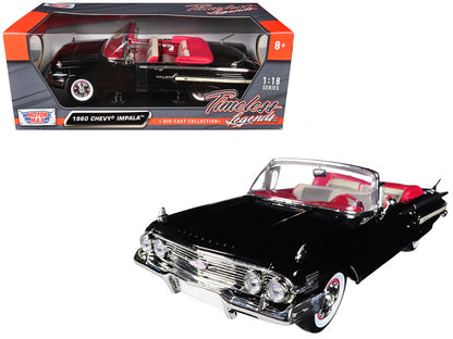 1960 Chevrolet Impala Convertible Black 1/18 Diecast Car Model by Motormax