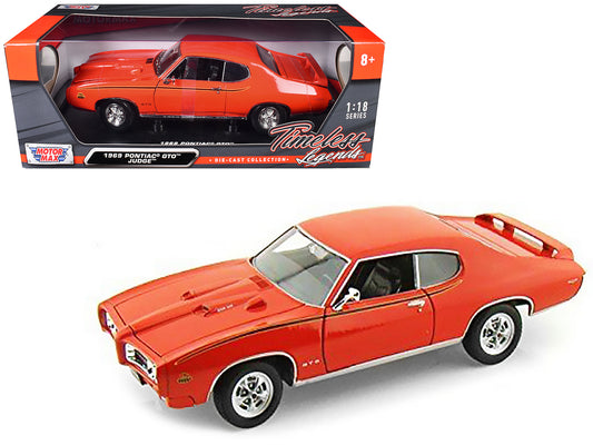 1969 Pontiac GTO Judge Orange 1/18 Diecast Model Car by Motormax