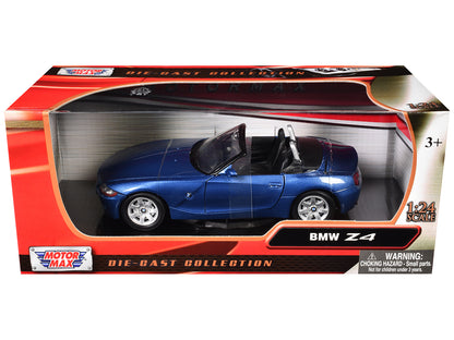 BMW Z4 Convertible Blue Metallic 1/24 Diecast Model Car by Motormax