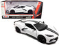 2020 Chevrolet Corvette C8 Stingray White with Gray Stripes 1/24 Diecast Model Car by Motormax