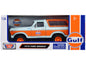 1978 Ford Bronco Light Blue and Orange "Gulf Oil" "Gulf Die-Cast Collection" 1/24 Diecast Model Car by Motormax