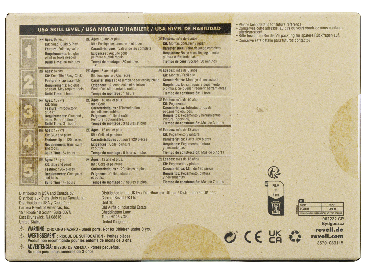 Level 5 Model Kit Jaguar XK-E (E-Type) 1/24 Scale Model by Revell