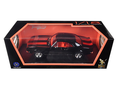 1967 Chevrolet Camaro Z/28 Black with Red Stripes 1/18 Diecast Model Car by Road Signature