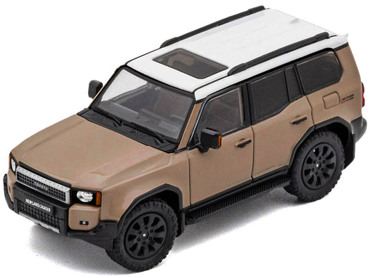 Toyota Land Cruiser Prado 250 Beige with White Top 1/64 Diecast Model Car by GCD