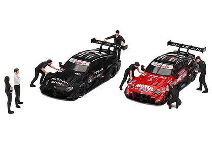 "NISMO Technician Team" 7 Piece Figure Set for 1/64 Scale Models by Mini GT