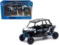 Polaris RZR XP 4 Turbo EPS Sport UTV Matt White Lightning with Graphics and Black Top 1/18 Diecast Model by New Ray