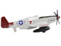 North American P-51C Mustang Fighter Aircraft Gray "Tuskegee Airmen-United States Army Air Force" with Runway Section Diecast Model Airplane by Runway24