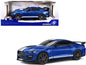 2020 Ford Mustang Shelby GT500 Fast Track Ford Performance Blue Metallic with White Stripes 1/18 Diecast Model Car by Solido