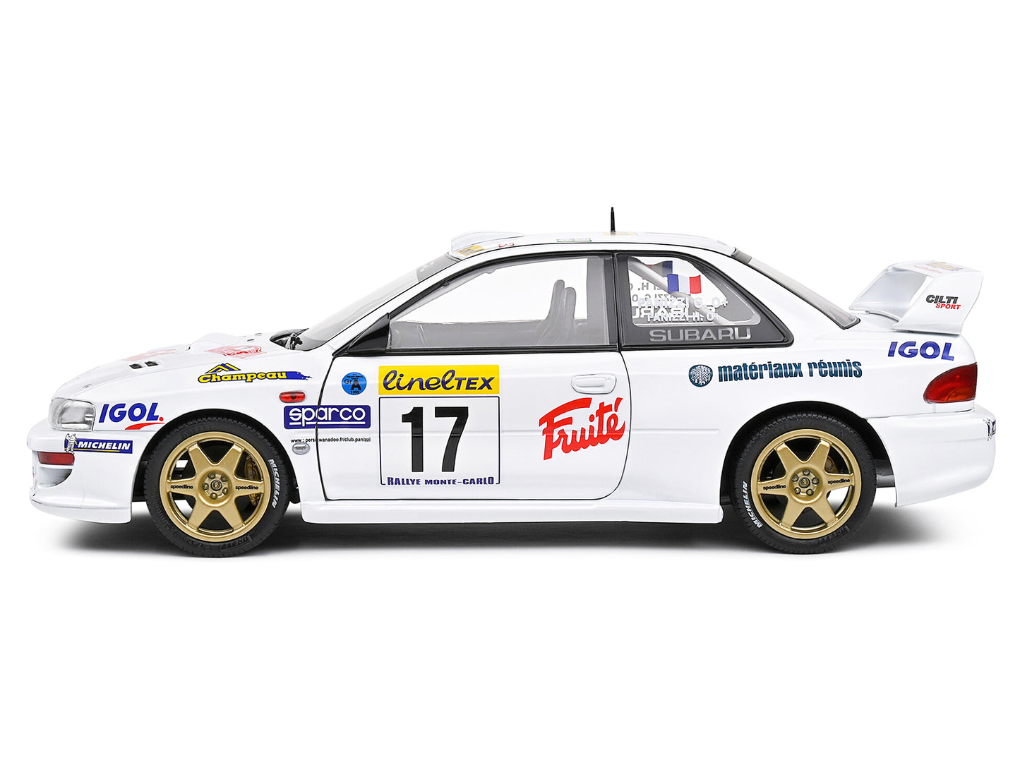 Subaru Impreza S5 WRC99 22B #17 Gilles Panizzi - Herve Panizzi "Monte Carlo Rally" (1999) "Competition" Series 1/18 Diecast Model Car by Solido