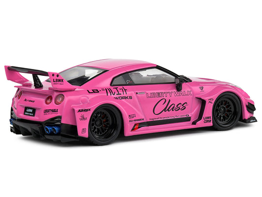 2019 Nissan GT-R (R35) LB-Silhouette Works RHD (Right Hand Drive) Pink with Graphics 1/43 Diecast Model Car by Solido