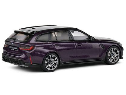 2023 BMW M3 Touring (G81) Competition Daytona Violet Metallic with Black Top 1/43 Diecast Model Car by Solido