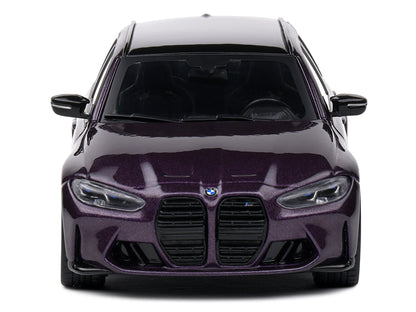 2023 BMW M3 Touring (G81) Competition Daytona Violet Metallic with Black Top 1/43 Diecast Model Car by Solido