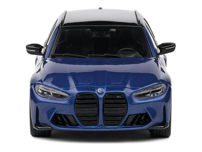 2023 BMW M3 Touring (G81) Competition San Marino Blue Metallic with Black Top 1/43 Diecast Model Car by Solido